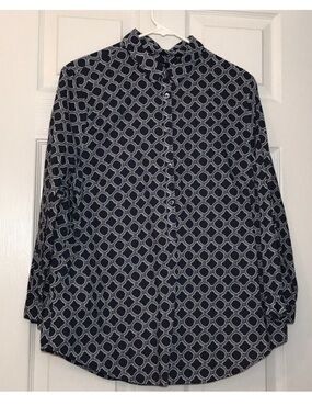 Lands’ End navy and white tunic, NWOT, size 16
